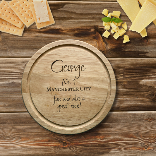 Personalised Wooden Chopping Board – Football Fan Edition